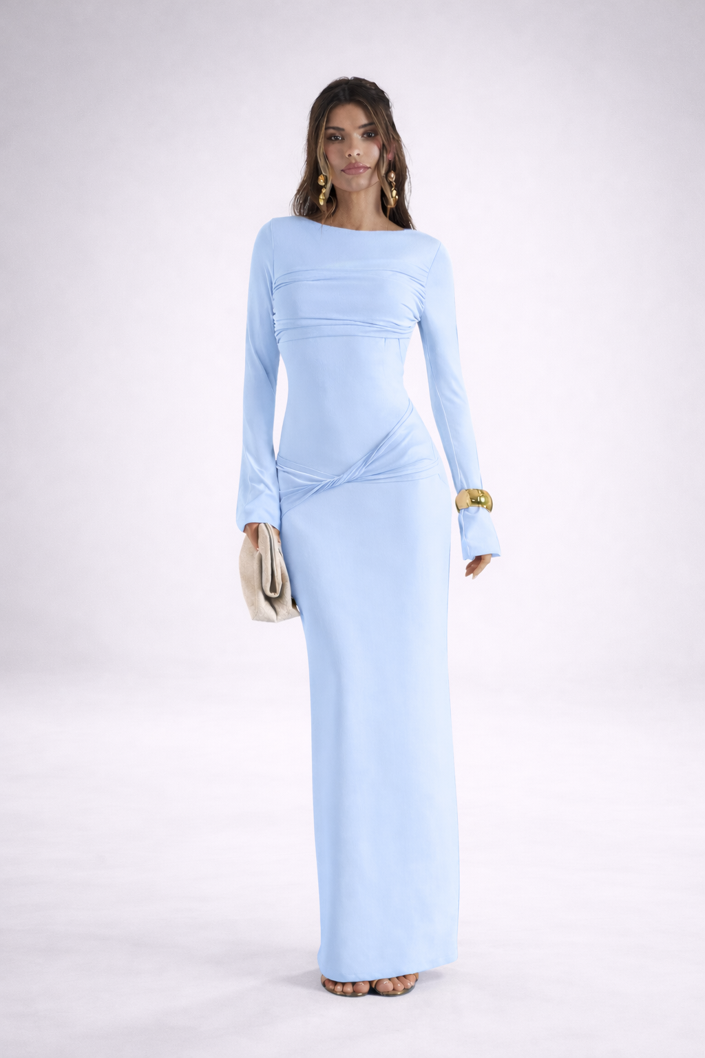 Blue Twist Maxi Dress