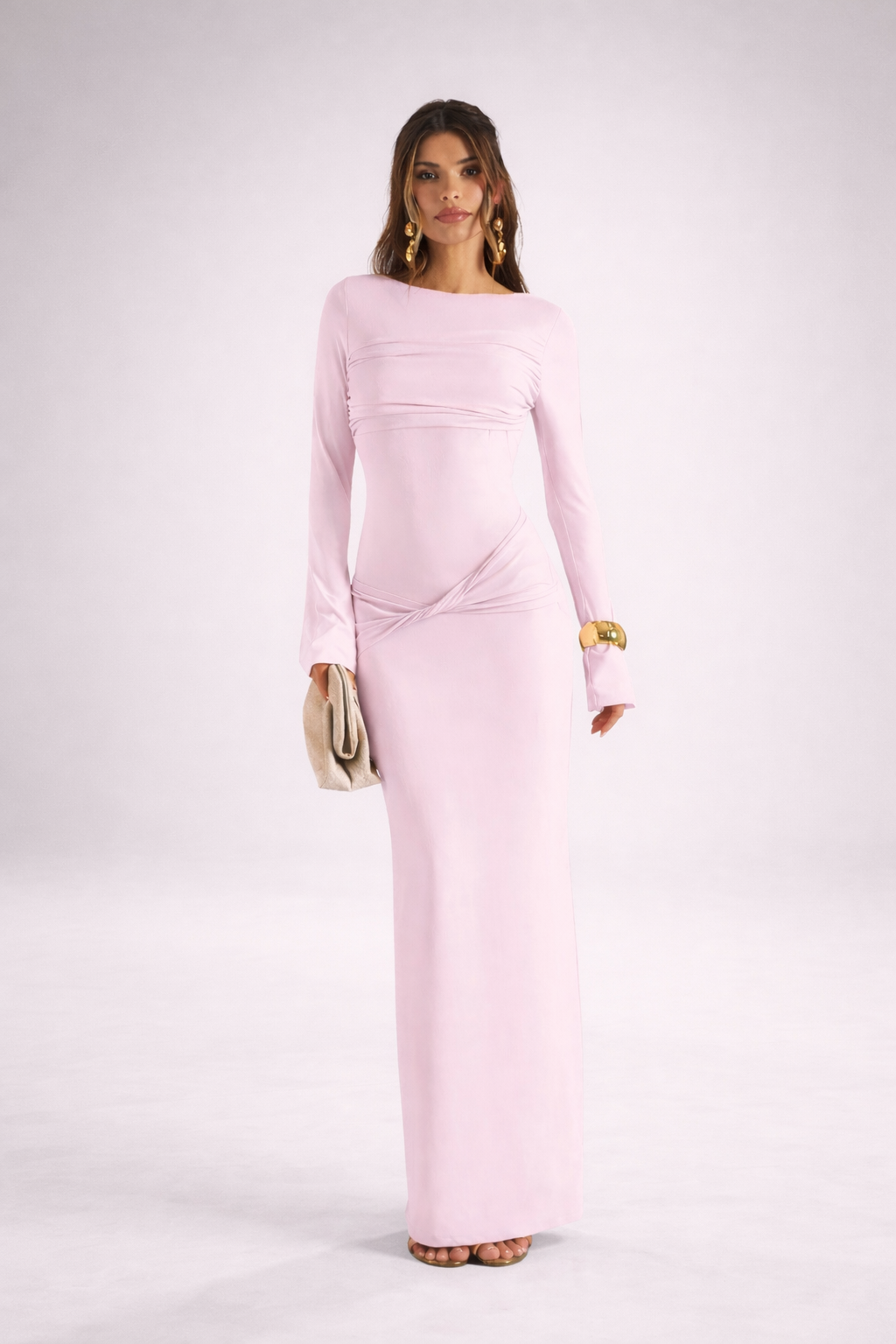 Pink Twist Maxi Dress