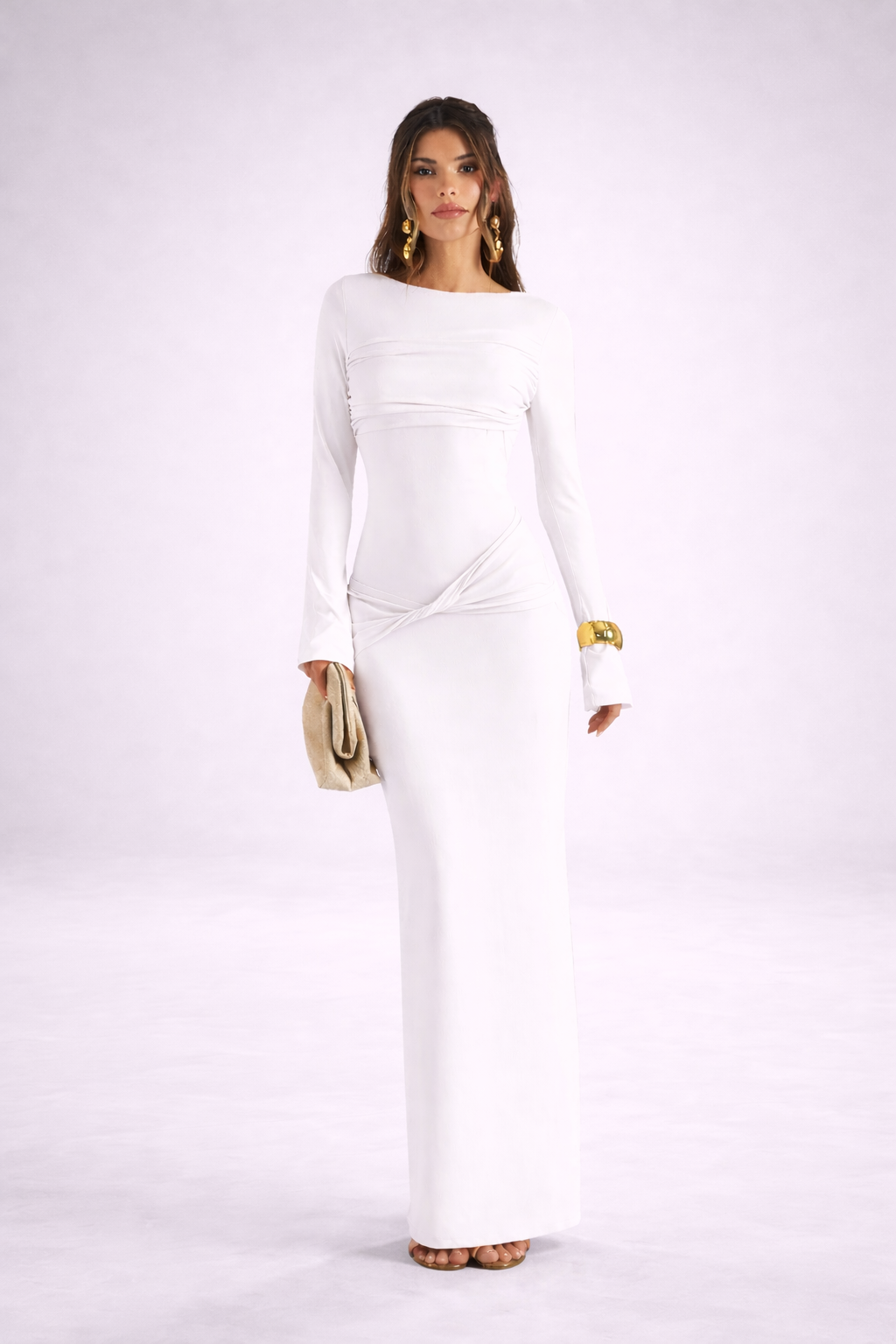 White Twist Maxi Dress